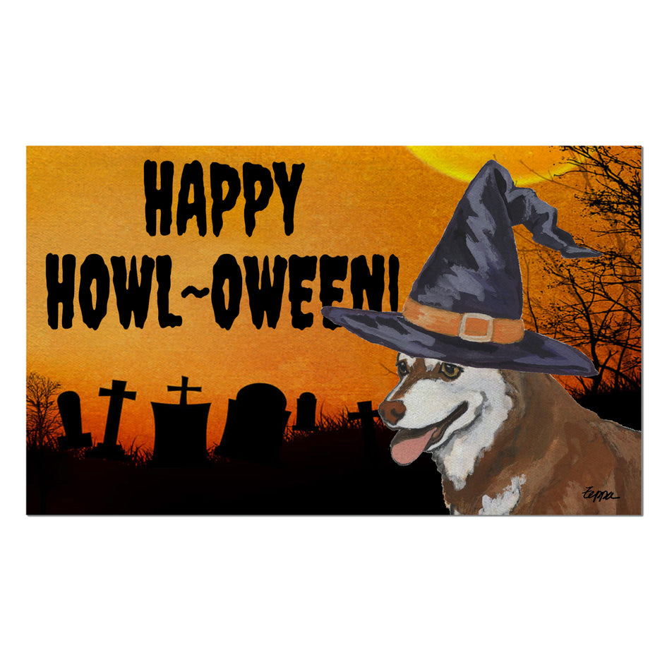 Alaskan Klee Kai HAPPY HOWL-OWEEN Welcome Mat
