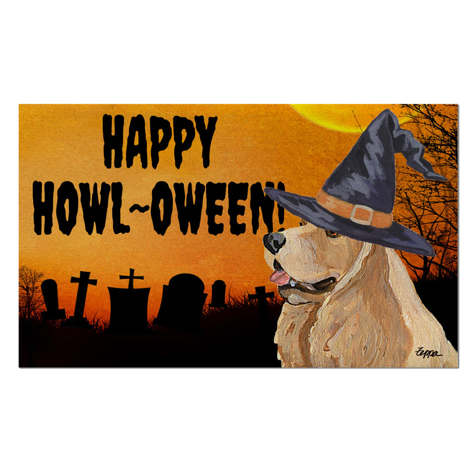 Cocker Spaniel HAPPY HOWL-OWEEN Welcome Mat