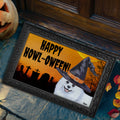 American Eskimo Dog HAPPY HOWL-OWEEN Welcome Mat