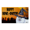 American Eskimo Dog HAPPY HOWL-OWEEN Welcome Mat