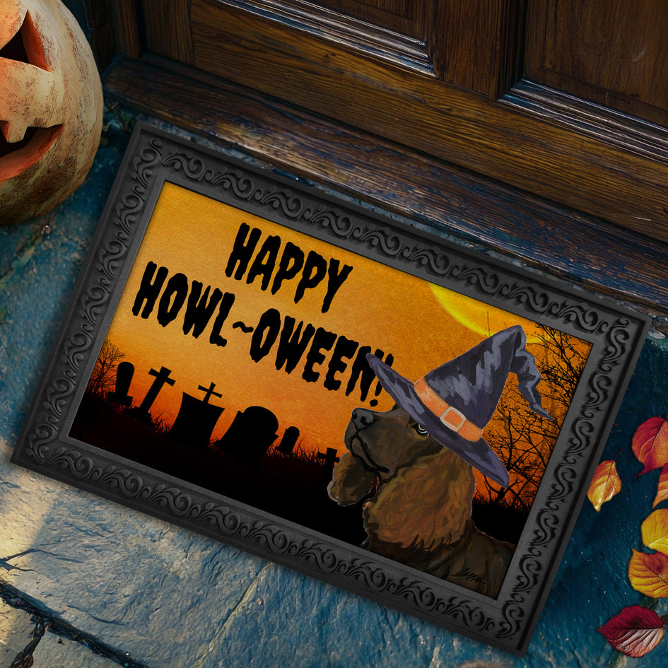 American Water Spaniel HAPPY HOWL-OWEEN Welcome Mat
