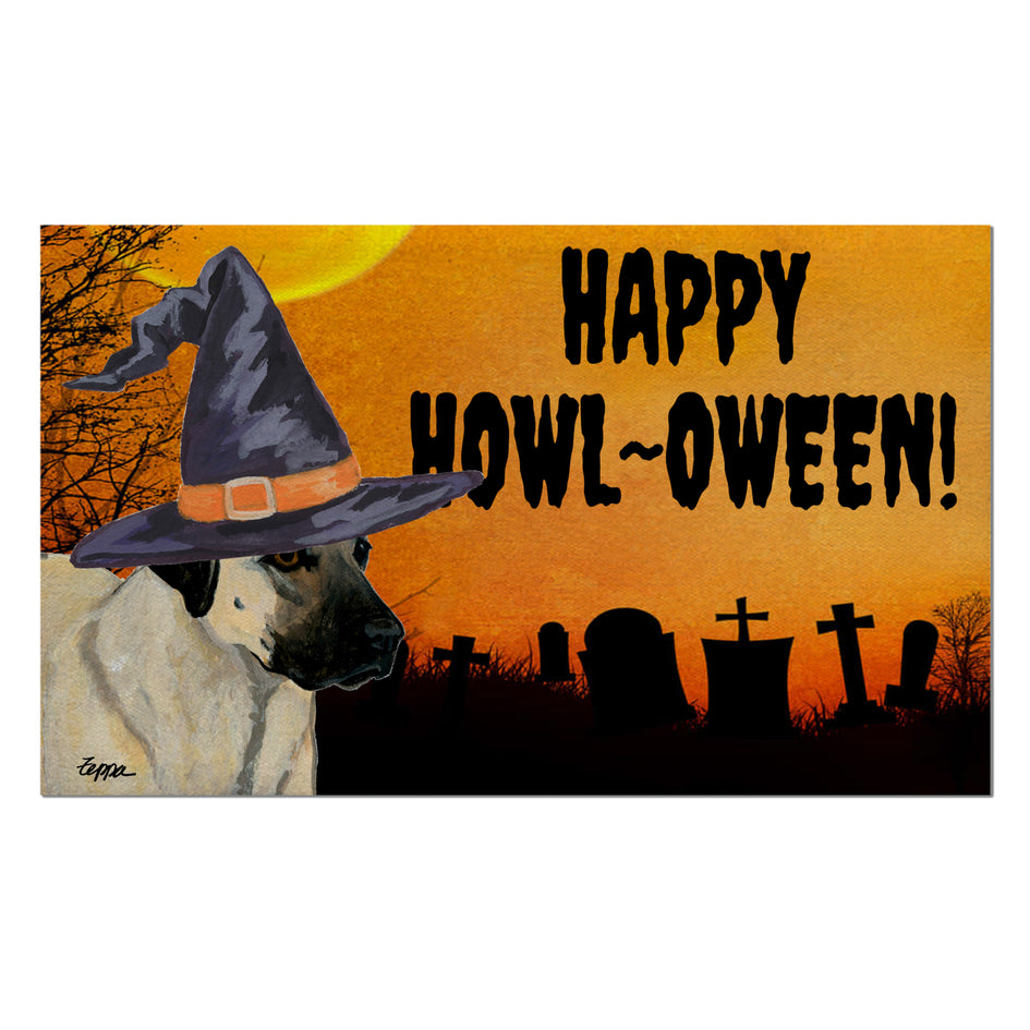 Anatolian Shepherd HAPPY HOWL-OWEEN Welcome Mat