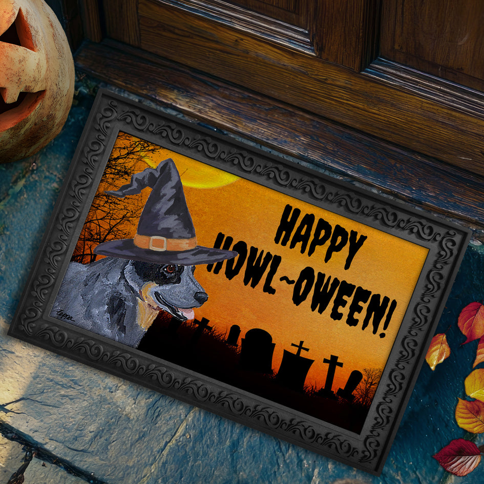 Australian Cattle Dog HAPPY HOWL-OWEEN Welcome Mat