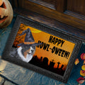 Australian Shepherd HAPPY HOWL-OWEEN Welcome Mat