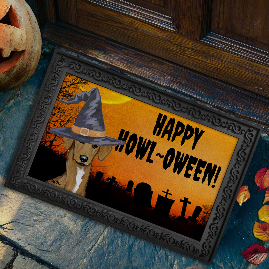 Azawakh HAPPY HOWL-OWEEN Welcome Mat