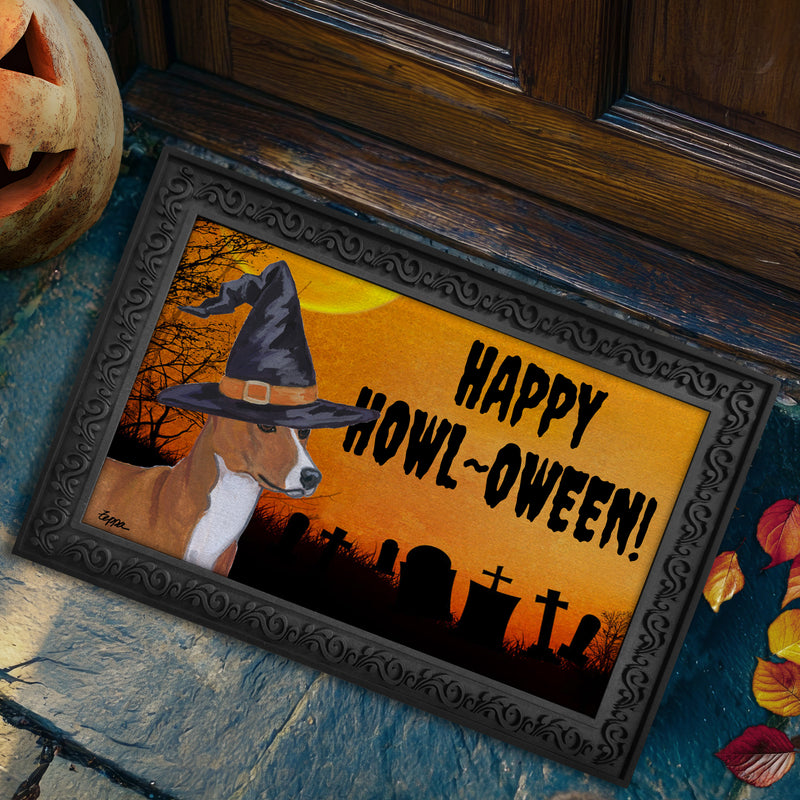 Basenji HAPPY HOWL-OWEEN Welcome Mat