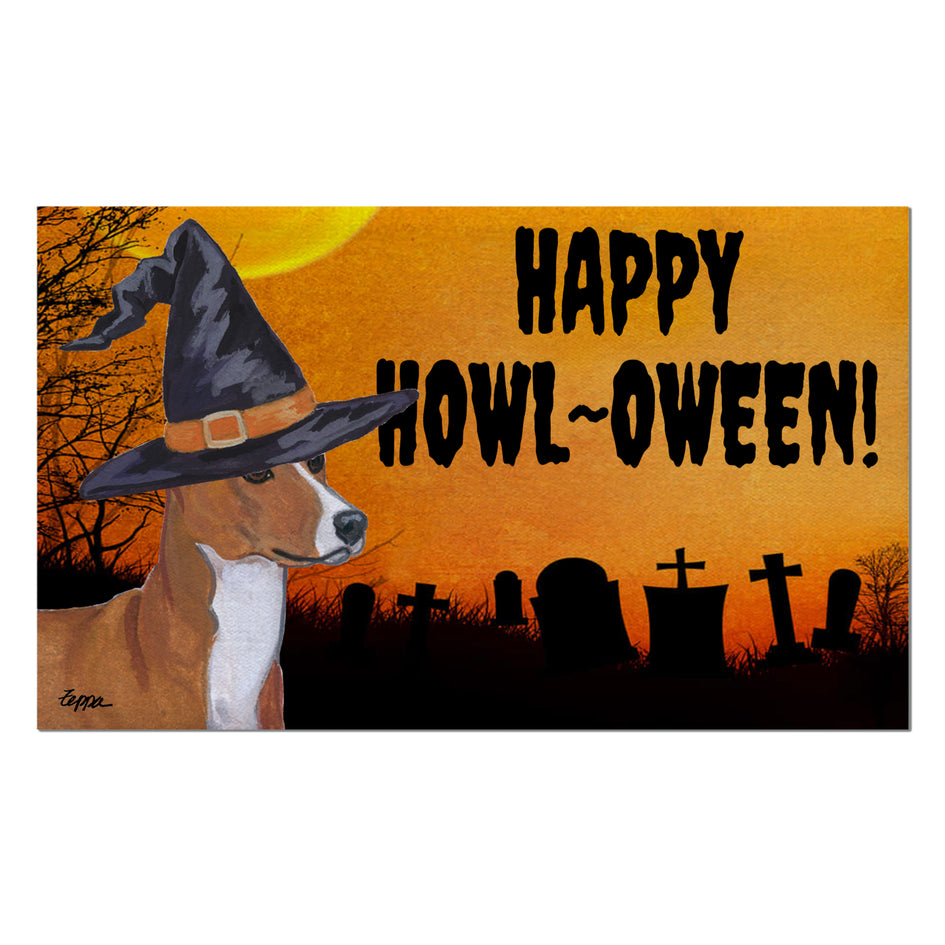 Basenji HAPPY HOWL-OWEEN Welcome Mat