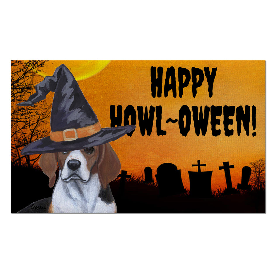 Beagle HAPPY HOWL-OWEEN Welcome Mat