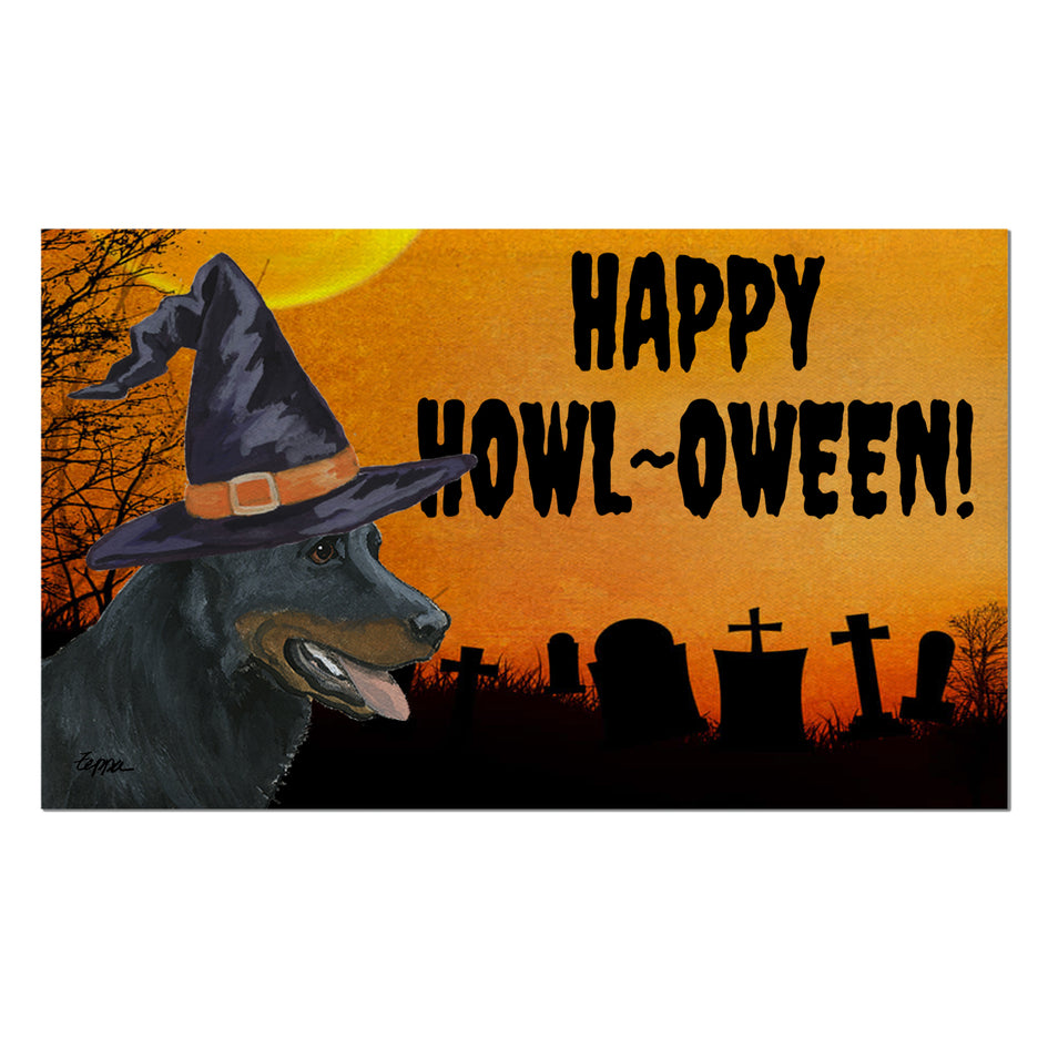 Beauceron HAPPY HOWL-OWEEN Welcome Mat