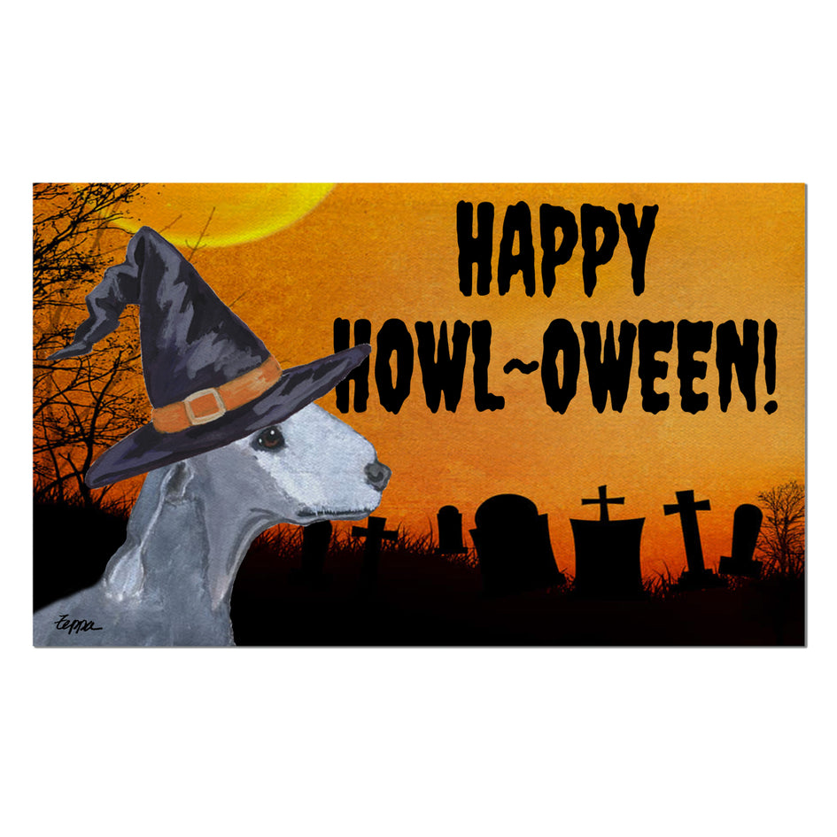 Bedlington Terrier HAPPY HOWL-OWEEN Welcome Mat