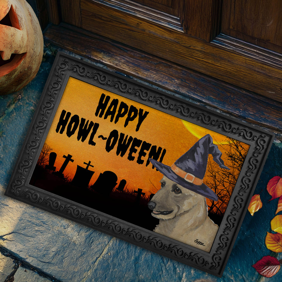 Belgian Laekenois HAPPY HOWL-OWEEN Welcome Mat