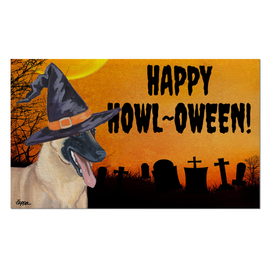 Belgian Malinois HAPPY HOWL-OWEEN Welcome Mat