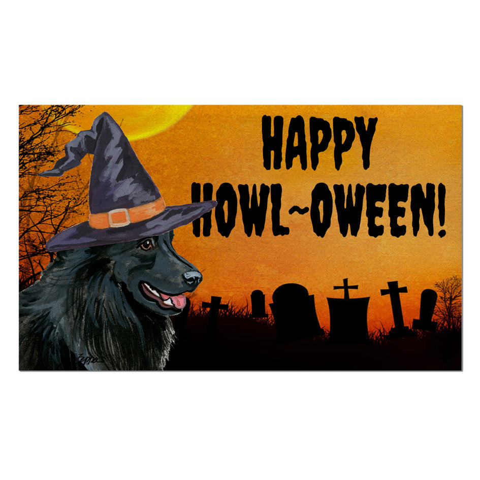 Belgian Shepherd HAPPY HOWL-OWEEN Welcome Mat