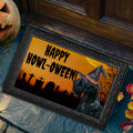 Black Russian Terrier HAPPY HOWL-OWEEN Welcome Mat