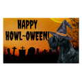 Black Russian Terrier HAPPY HOWL-OWEEN Welcome Mat