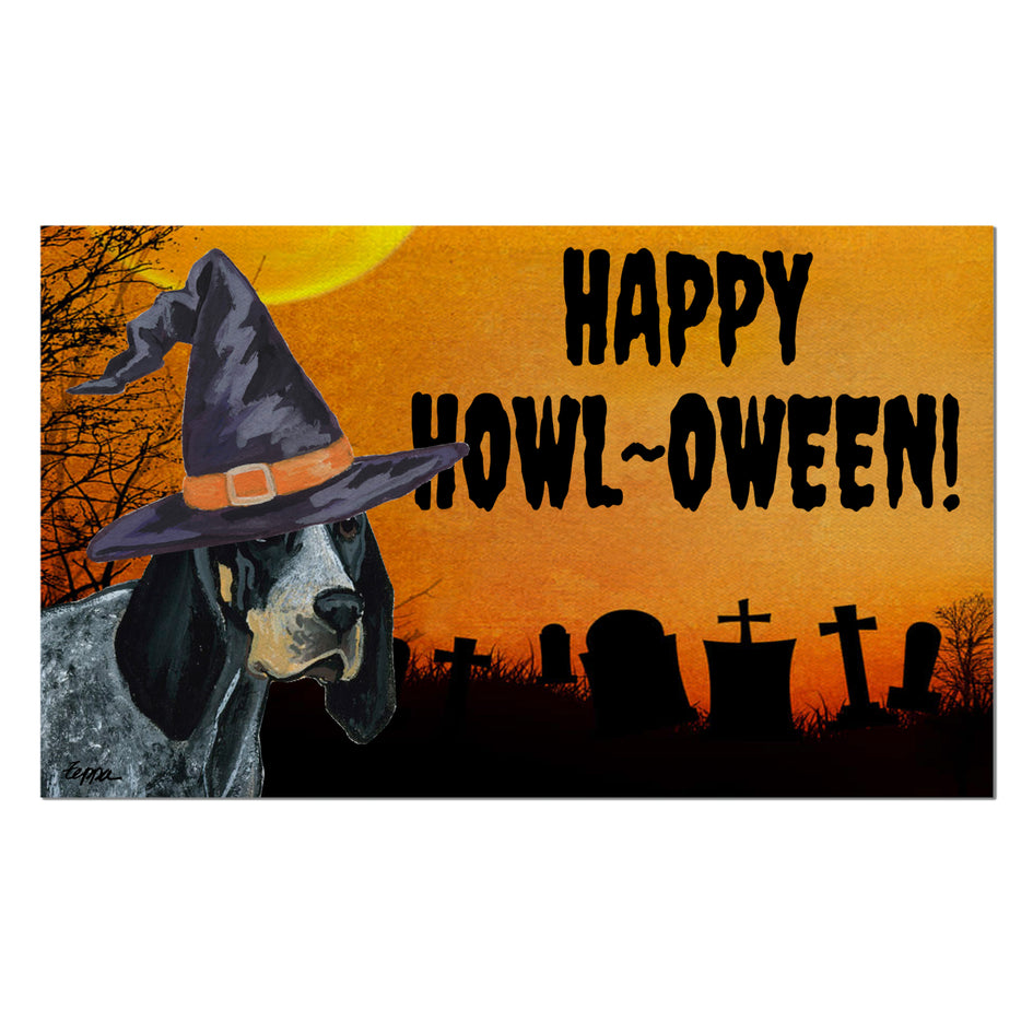 Bluetick Coonhound HAPPY HOWL-OWEEN Welcome Mat