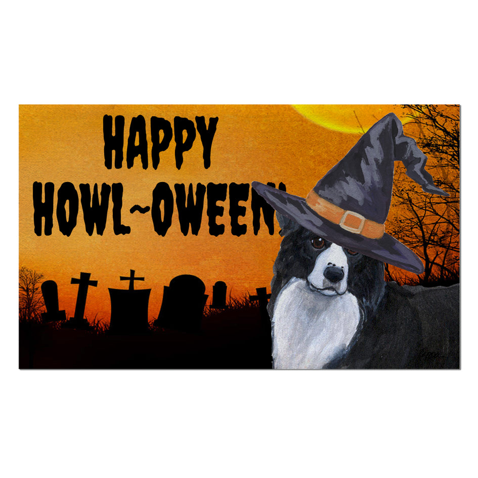 Border Collie HAPPY HOWL-OWEEN Welcome Mat