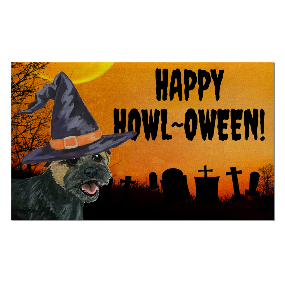Border Terrier HAPPY HOWL-OWEEN Welcome Mat