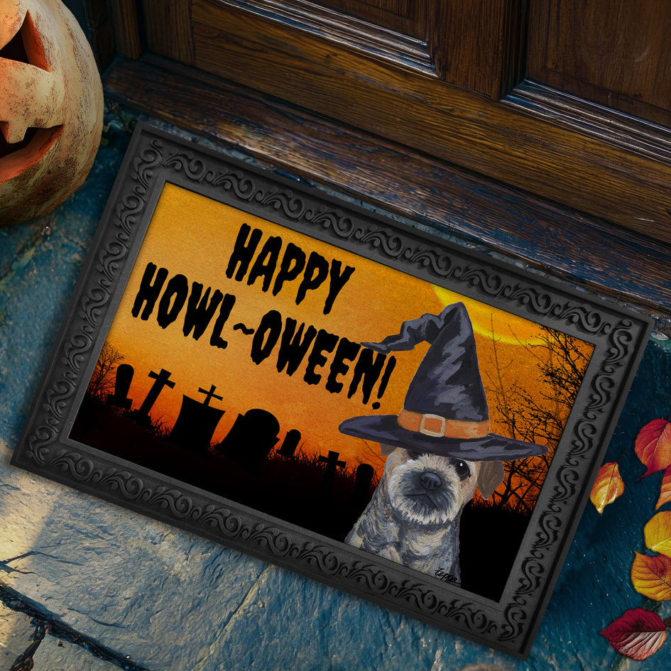 Border Terrier HAPPY HOWL-OWEEN Welcome Mat