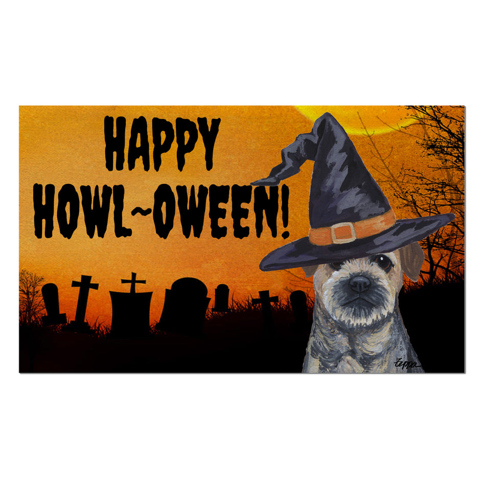 Border Terrier HAPPY HOWL-OWEEN Welcome Mat