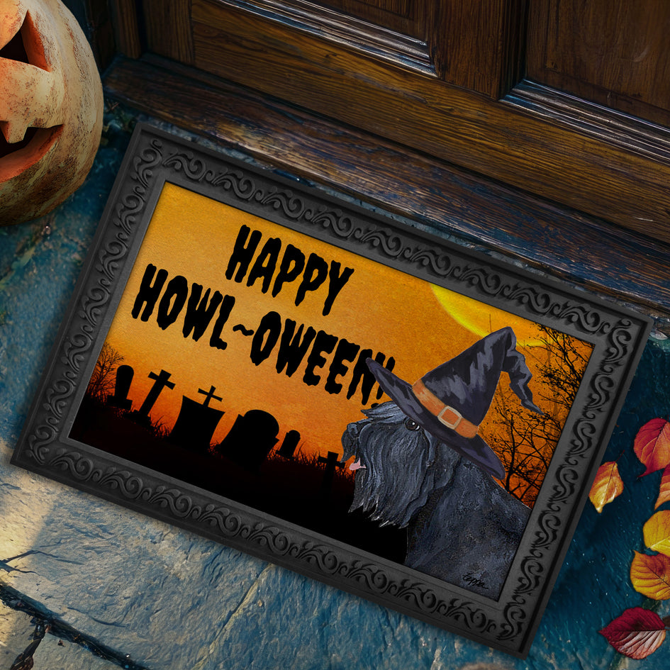 Bouvier des Flandres HAPPY HOWL-OWEEN Welcome Mat