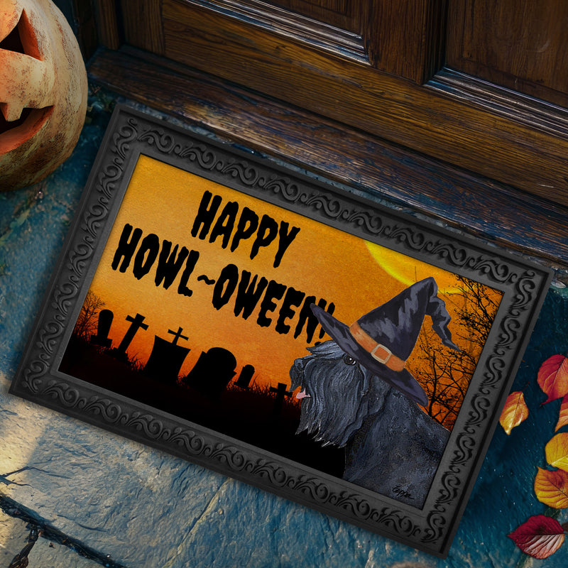 Bouvier des Flandres HAPPY HOWL-OWEEN Welcome Mat