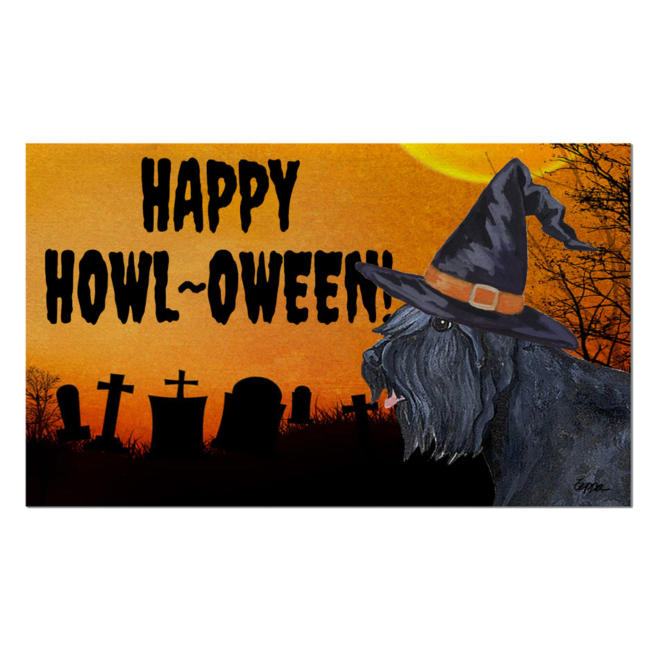 Bouvier des Flandres HAPPY HOWL-OWEEN Welcome Mat
