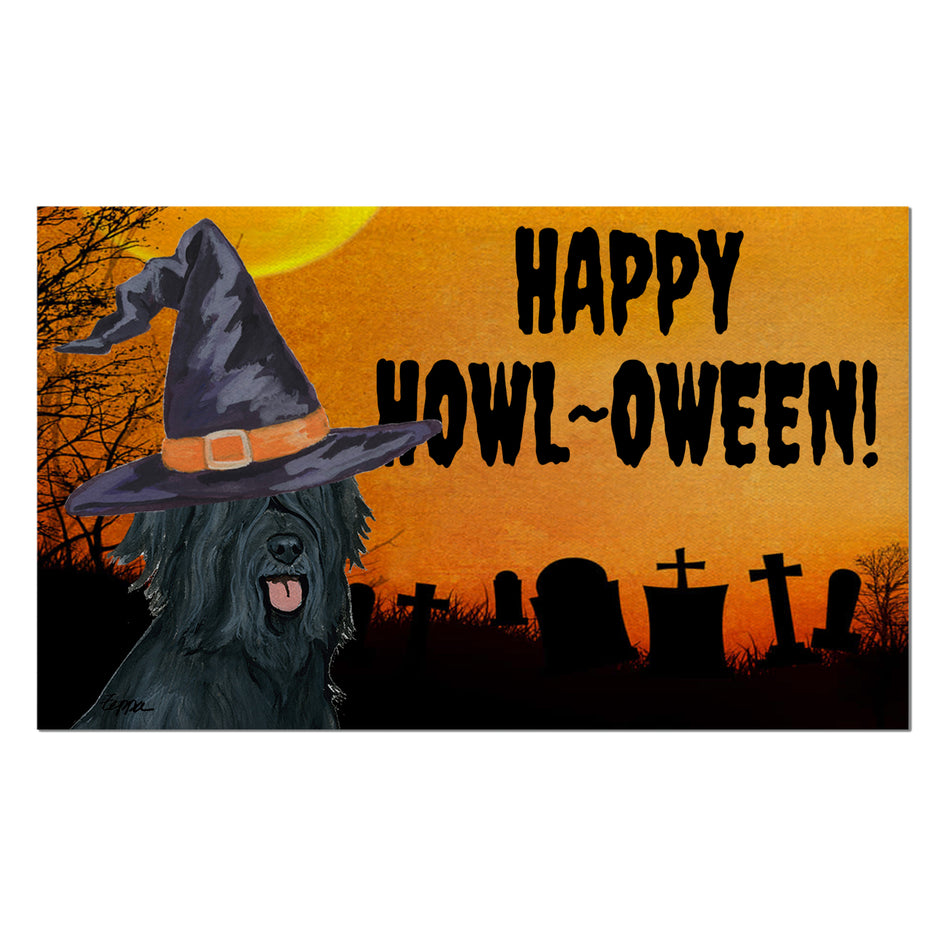 Briard HAPPY HOWL-OWEEN Welcome Mat