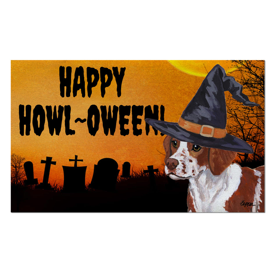 Brittany HAPPY HOWL-OWEEN Welcome Mat
