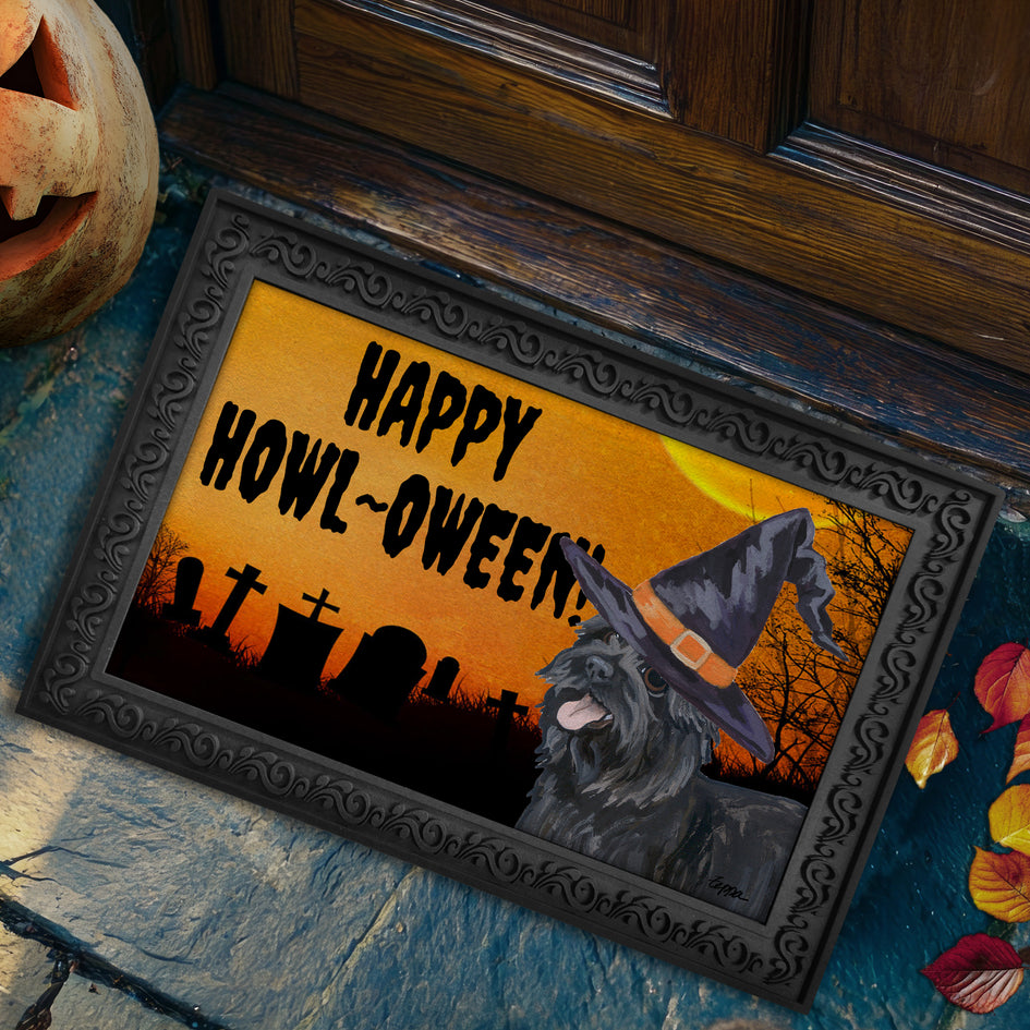 Cairn Terrier HAPPY HOWL-OWEEN Welcome Mat