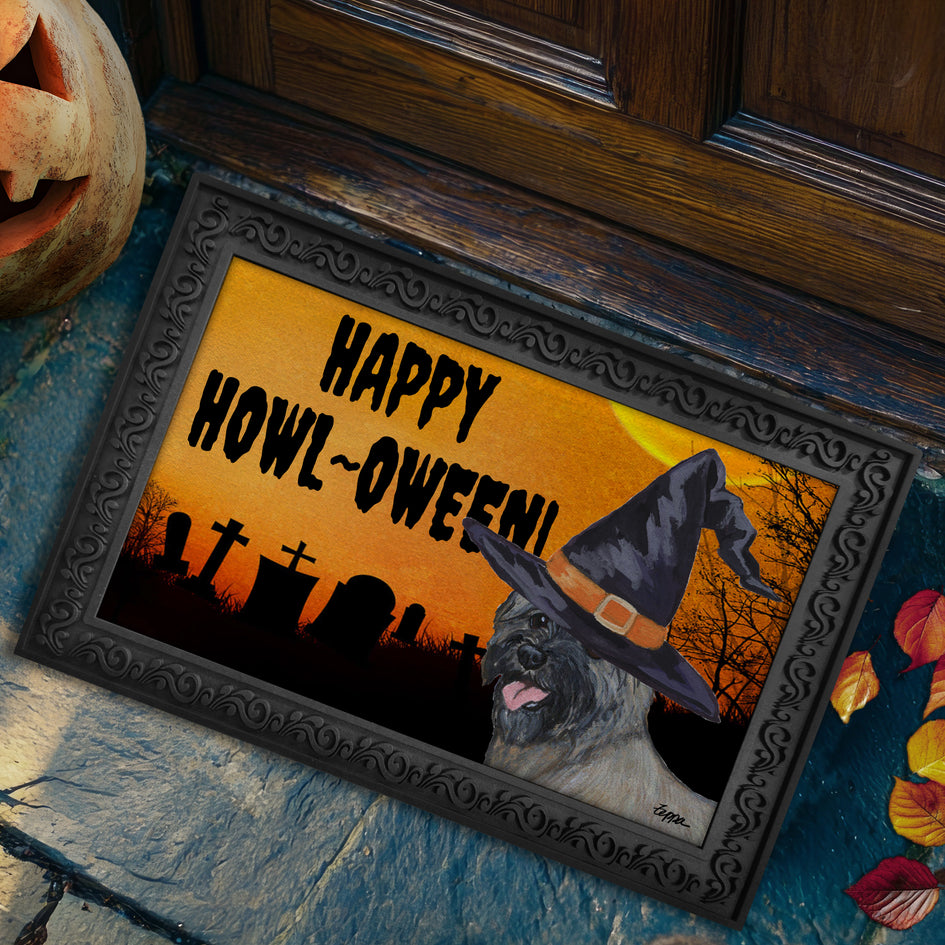 Cairn Terrier HAPPY HOWL-OWEEN Welcome Mat