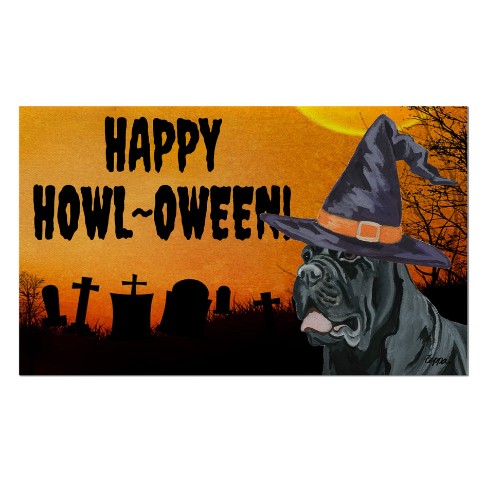 Cane Corso HAPPY HOWL-OWEEN Welcome Mat