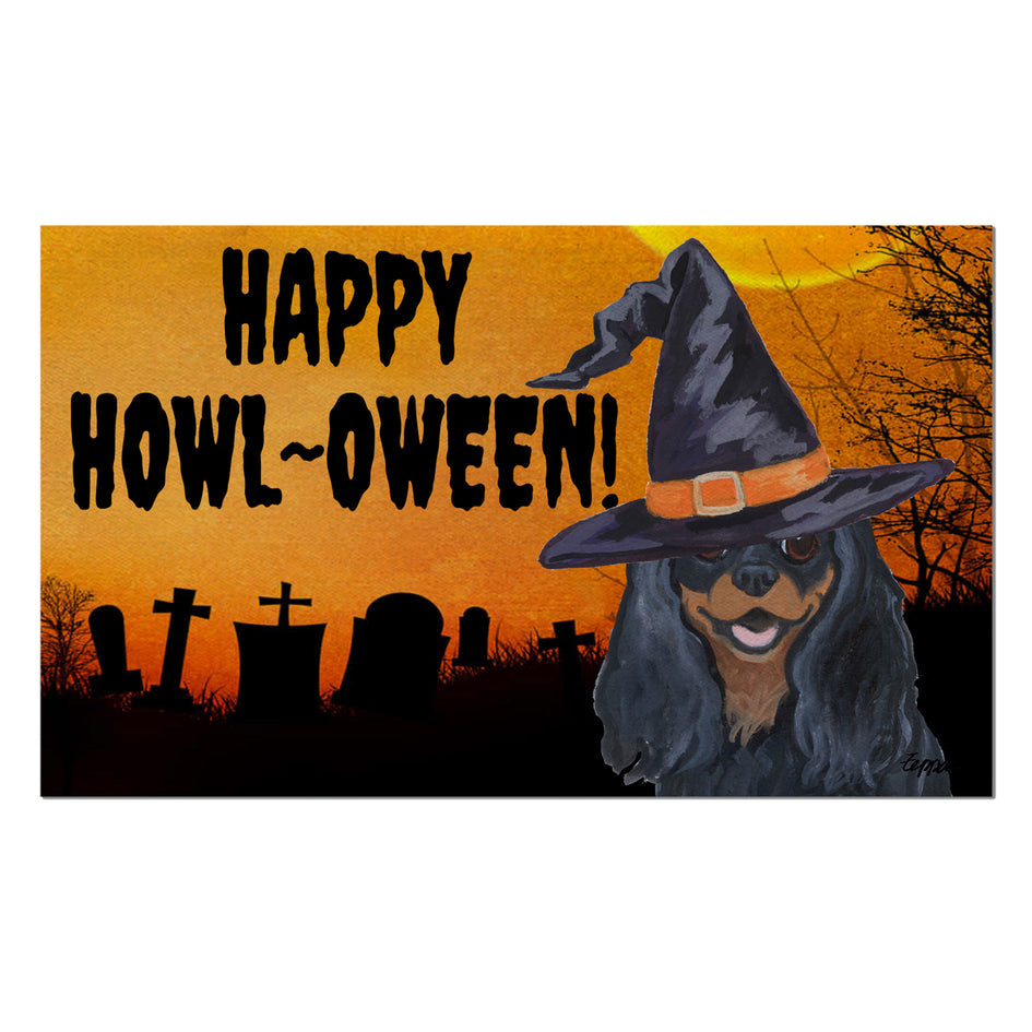 Cavalier King Charles Spaniel HAPPY HOWL-OWEEN Welcome Mat