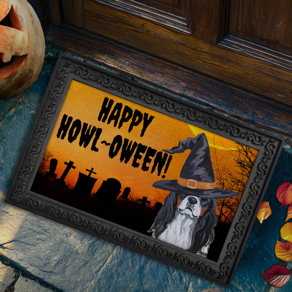 Cavalier King Charles Spaniel HAPPY HOWL-OWEEN Welcome Mat