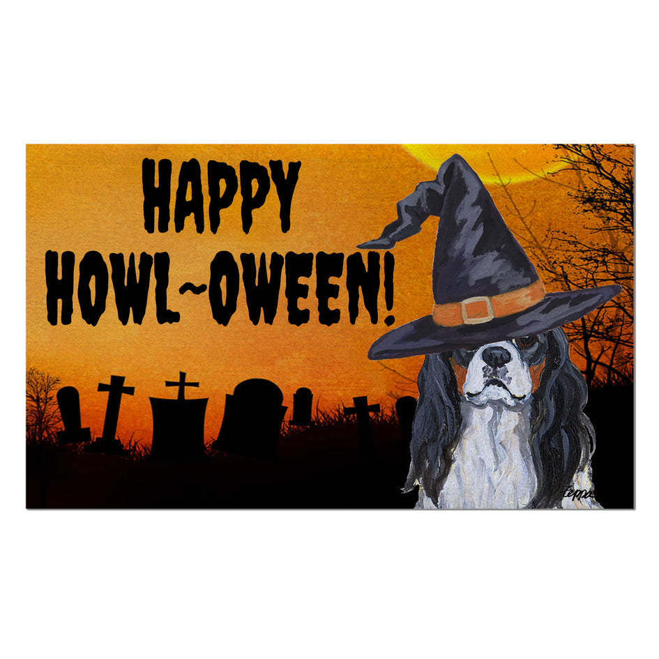 Cavalier King Charles Spaniel HAPPY HOWL-OWEEN Welcome Mat