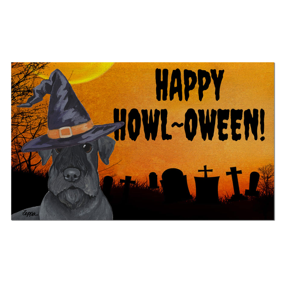 Cesky Terrier HAPPY HOWL-OWEEN Welcome Mat