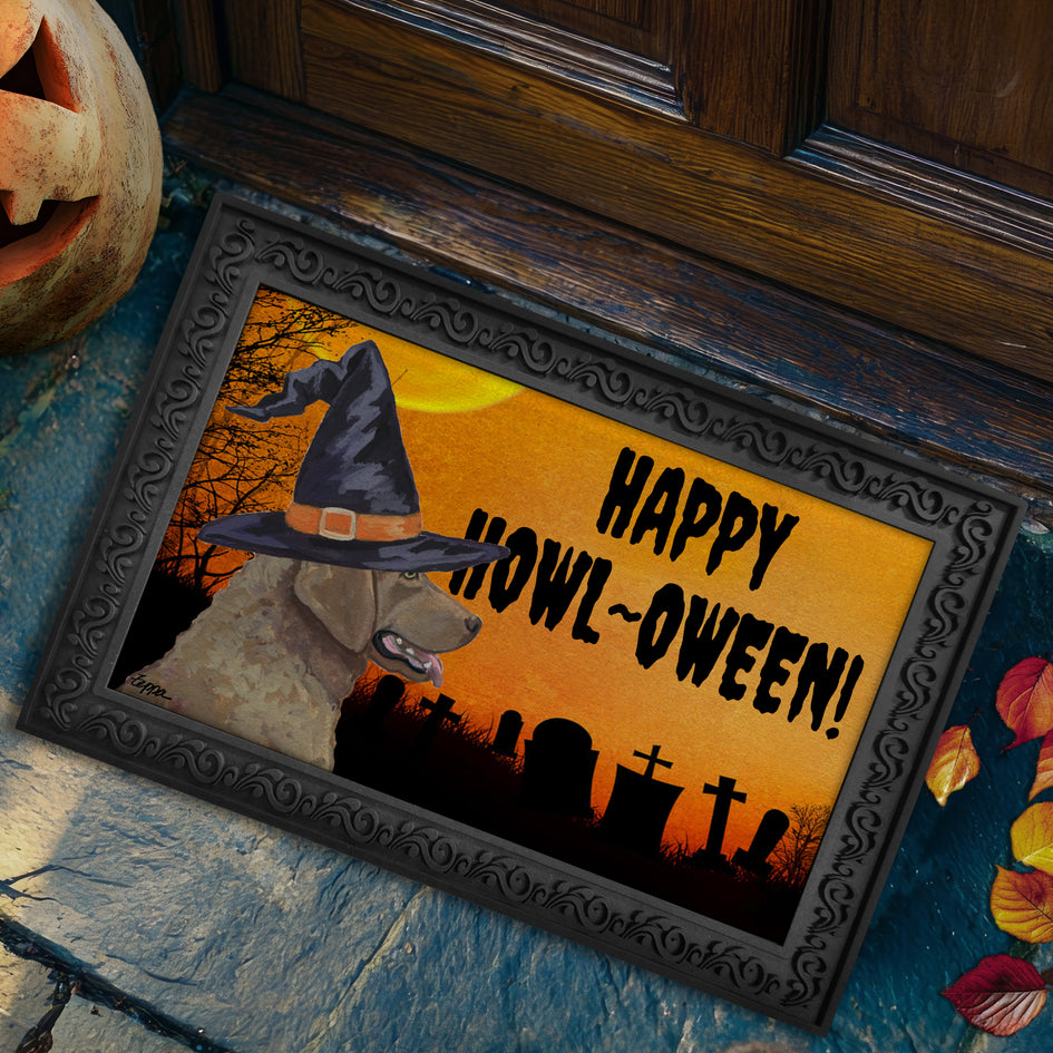 Chesapeake Bay Retriever HAPPY HOWL-OWEEN Welcome Mat