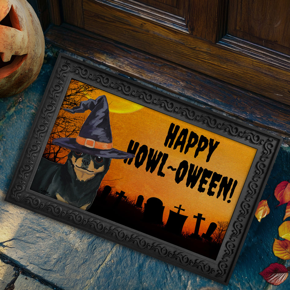 Chihuahua HAPPY HOWL-OWEEN Welcome Mat