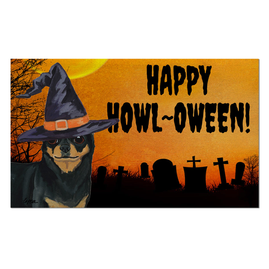 Chihuahua HAPPY HOWL-OWEEN Welcome Mat