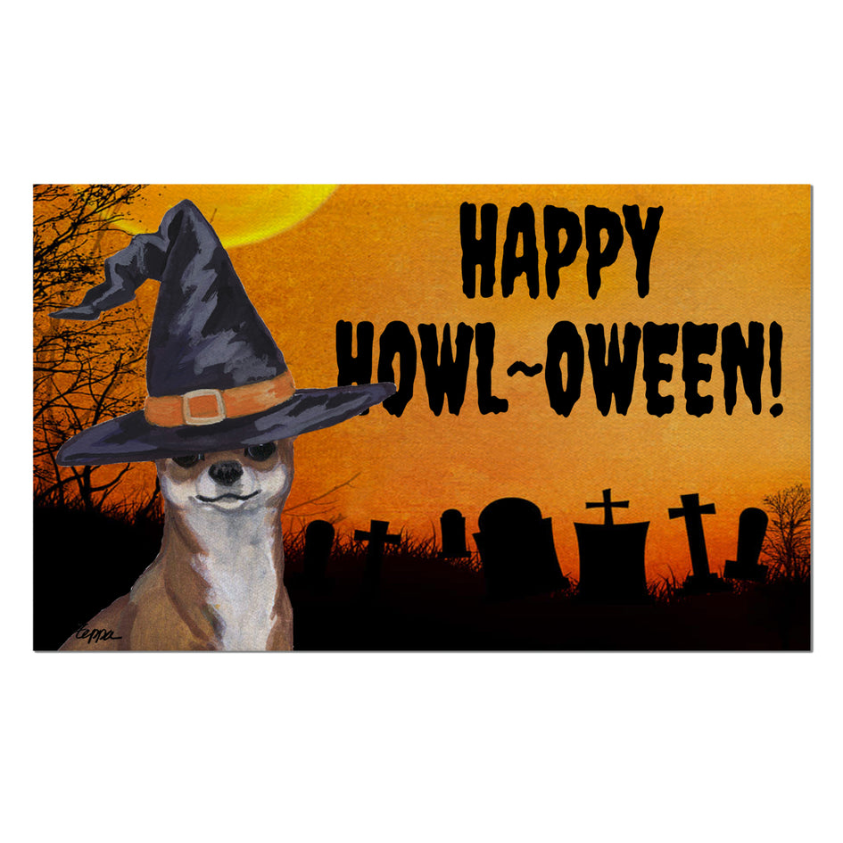 Chihuahua HAPPY HOWL-OWEEN Welcome Mat