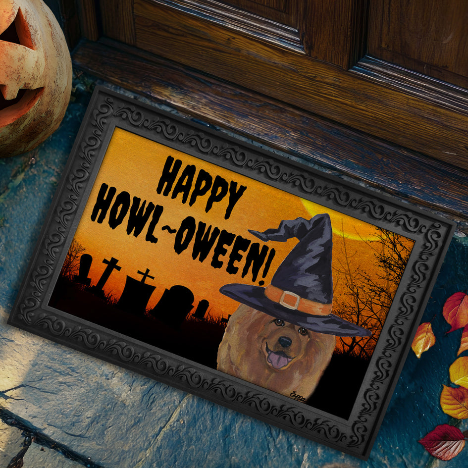 Chow Chow HAPPY HOWL-OWEEN Welcome Mat