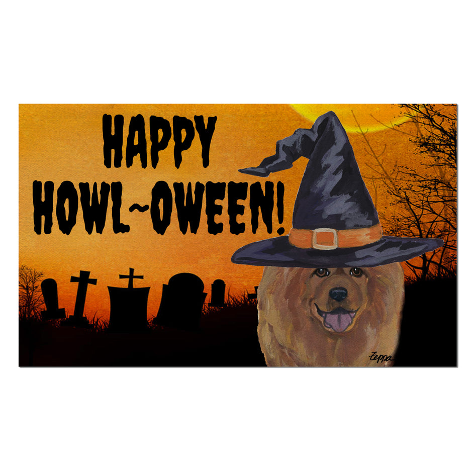 Chow Chow HAPPY HOWL-OWEEN Welcome Mat