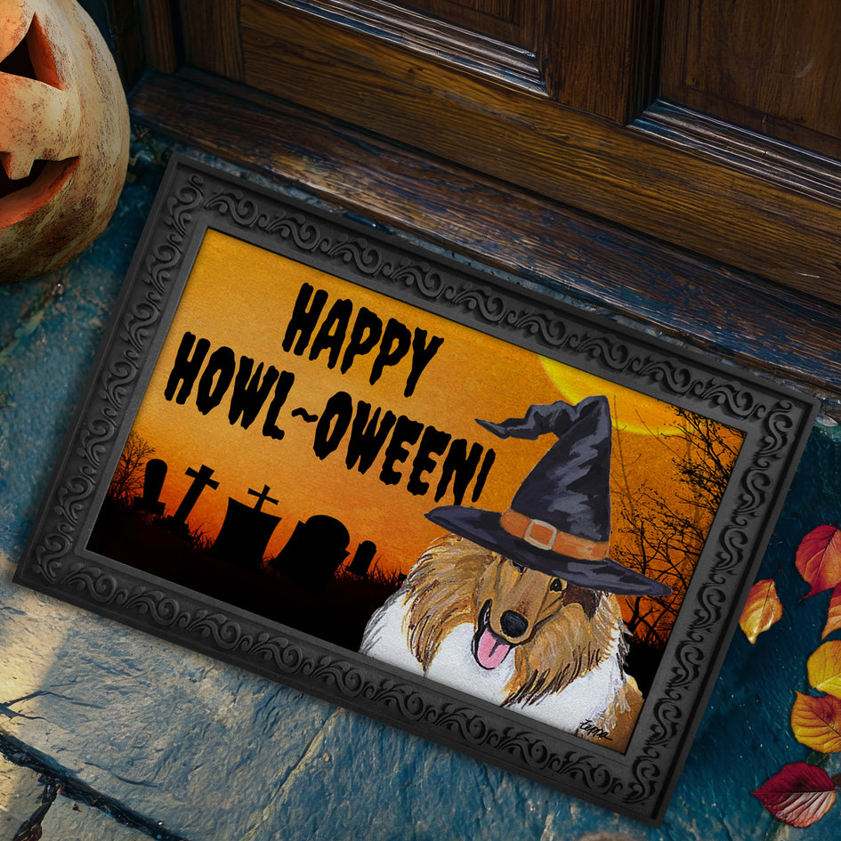Collie HAPPY HOWL-OWEEN Welcome Mat