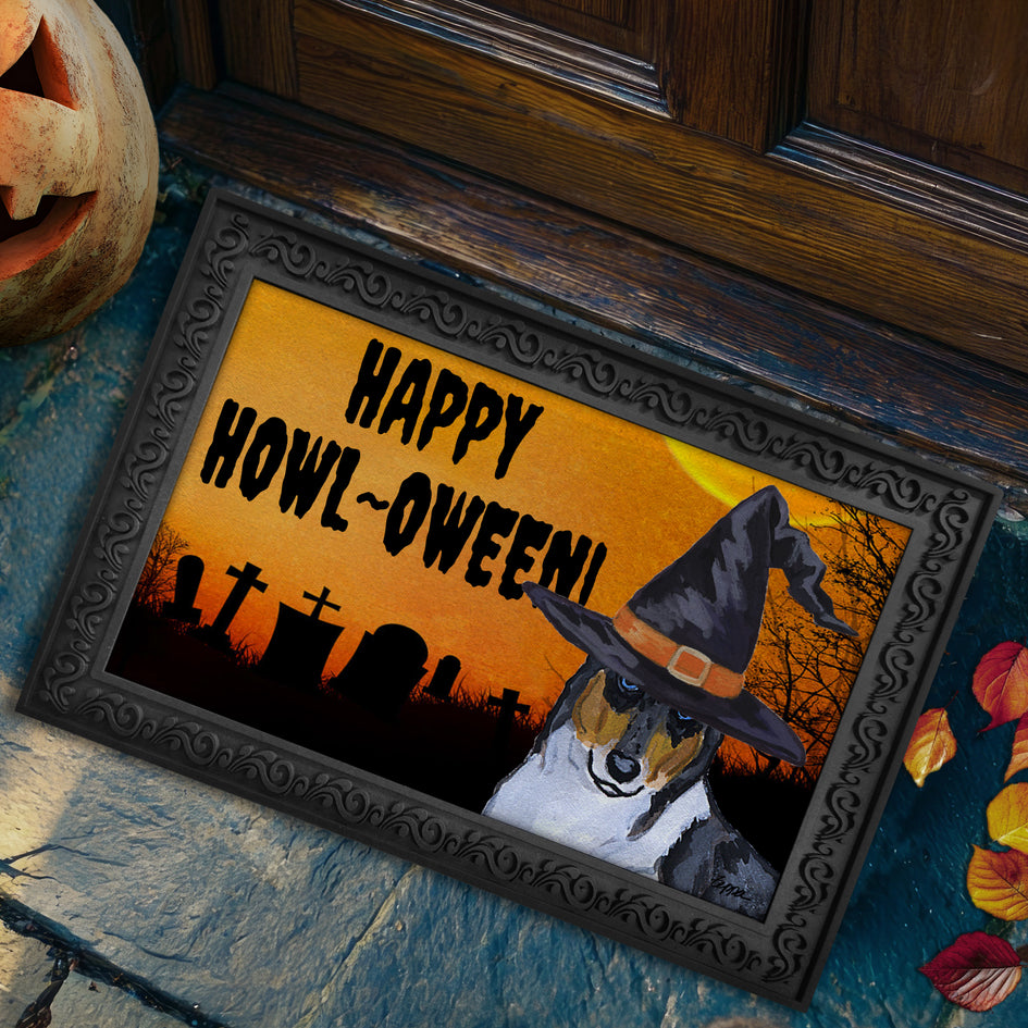 Collie HAPPY HOWL-OWEEN Welcome Mat