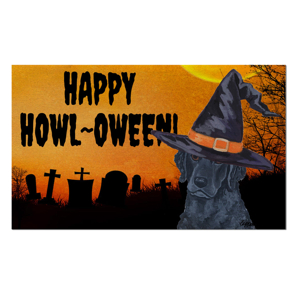 Curly-Coated Retriever HAPPY HOWL-OWEEN Welcome Mat