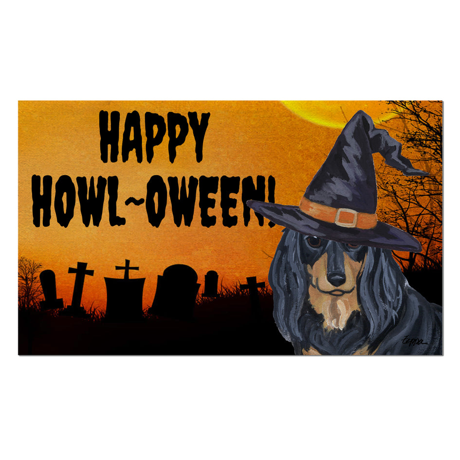Dachshund HAPPY HOWL-OWEEN Welcome Mat