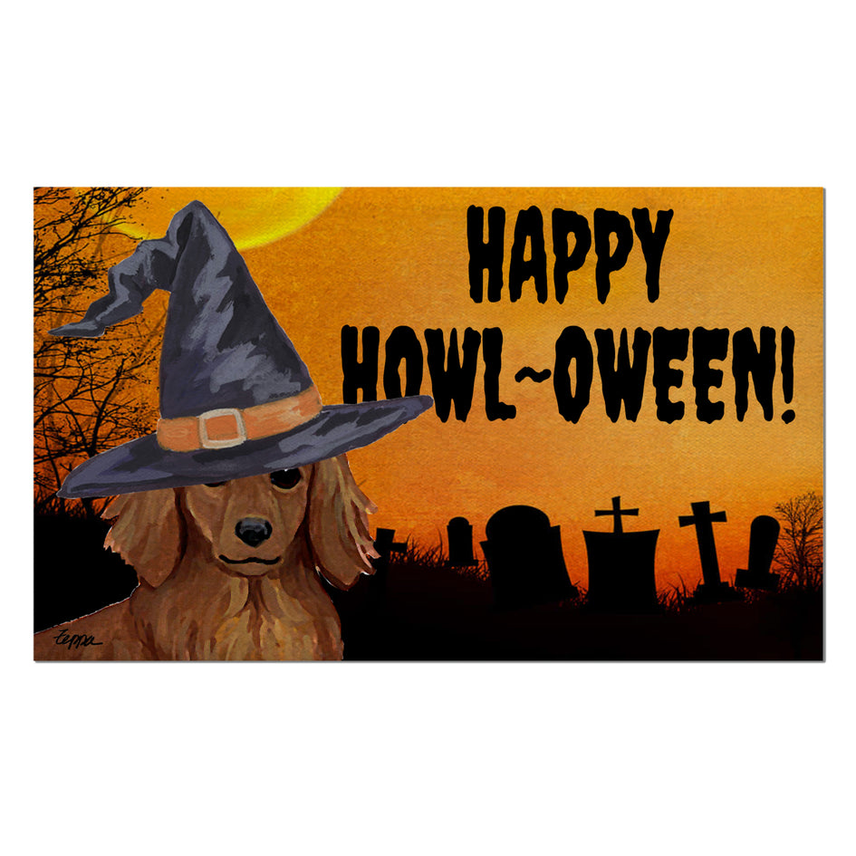 Dachshund HAPPY HOWL-OWEEN Welcome Mat
