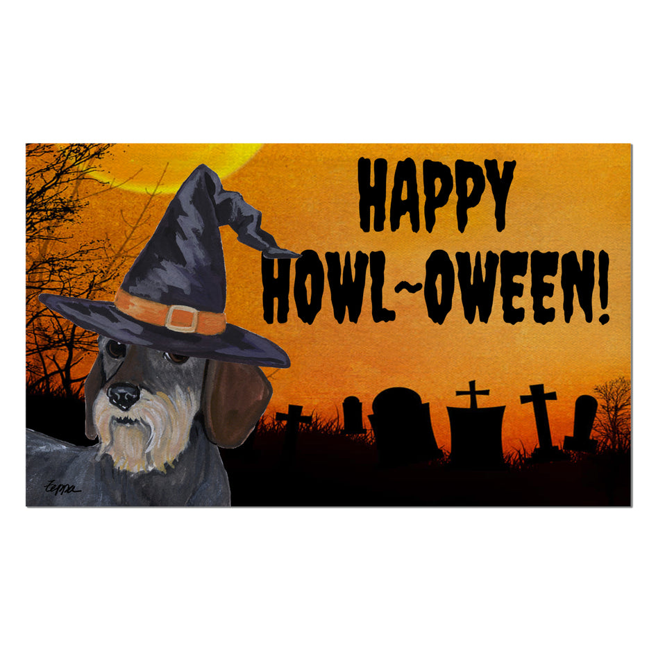 Dachshund HAPPY HOWL-OWEEN Welcome Mat