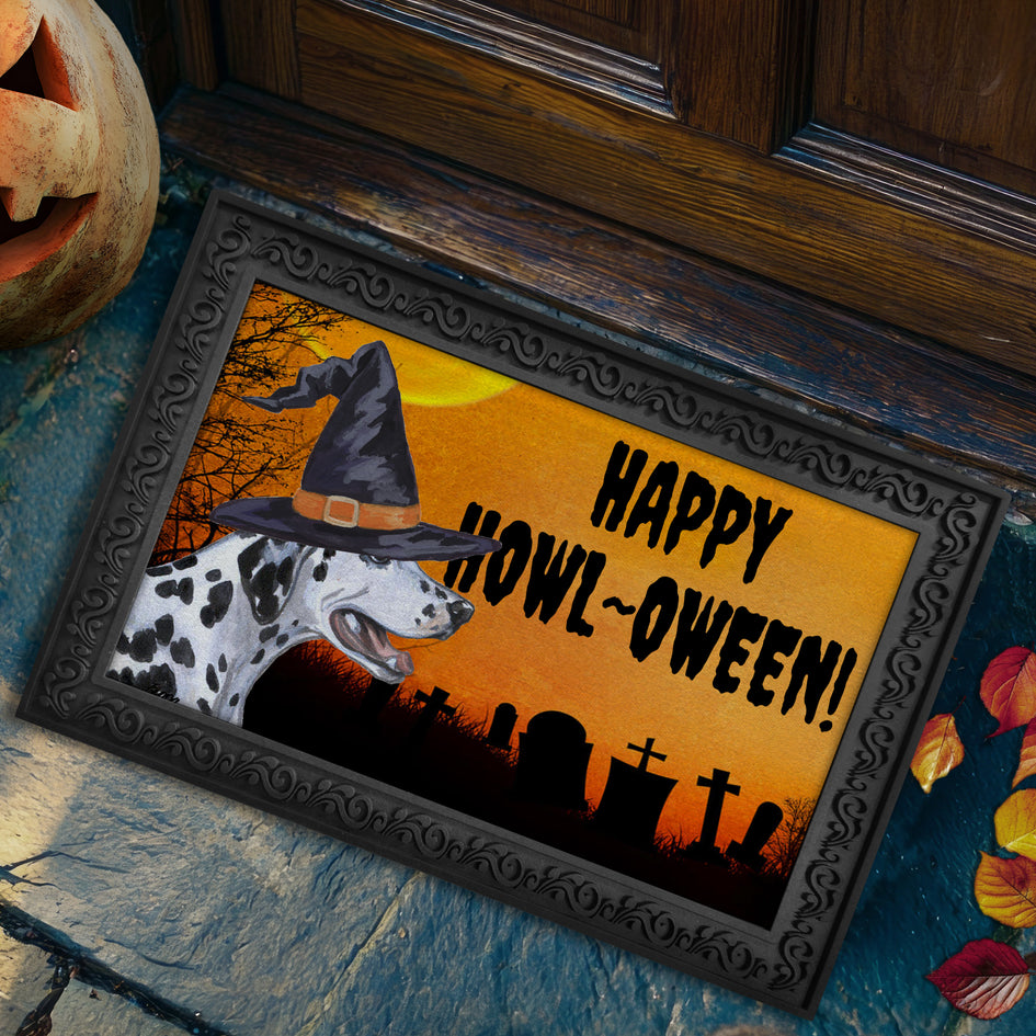 Dalmatian HAPPY HOWL-OWEEN Welcome Mat