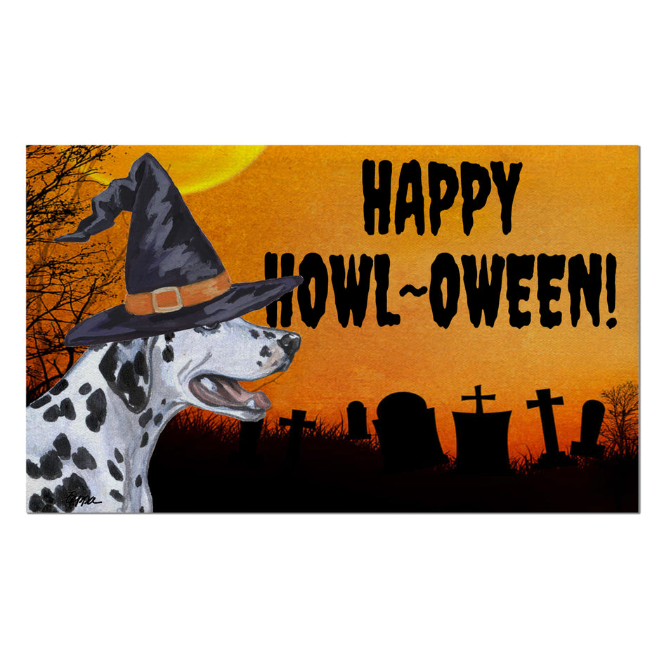 Dalmatian HAPPY HOWL-OWEEN Welcome Mat